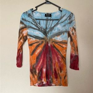 SOLD Y2k tie dye style long sleeve shirt
